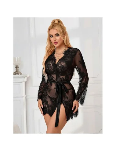 SUBBLIME - 953751 CAMICIA DA NOTTE IN PIZZO + PERIZOMA NERO S/M