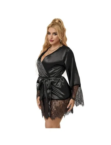 SUBBLIME - 953799 ELEGANTE PIGIAMA PIZZO + PERIZOMA NERO S/M