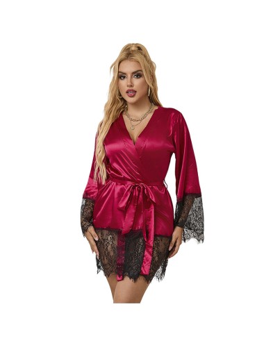 SUBBLIME - 953829 ELEGANTE PIGIAMA IN PIZZO + PERIZOMA ROSSO L/XL