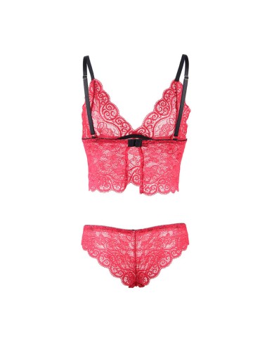 SUBBLIME - 953898 CAMICIA DA NOTTE IN SETA E PIZZO + SLIP ROSSO S/M