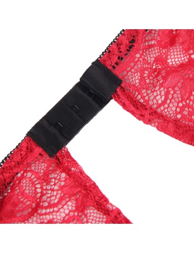 SUBBLIME - 953898 CAMICIA DA NOTTE IN SETA E PIZZO + SLIP ROSSO S/M