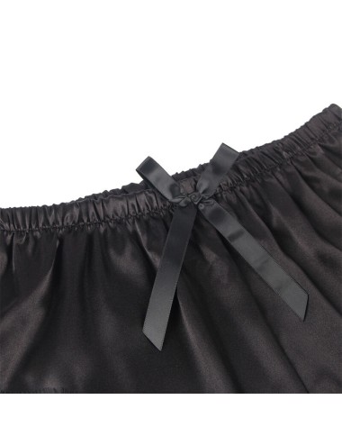 SUBBLIME - 953935 VESTAGLIA DA NOTTE CASUAL IN SETA + PANTALONI IN PIZZO NERO S/M