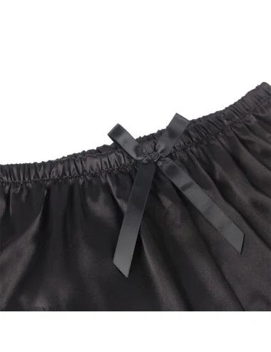 SUBBLIME - 953942 VESTAGLIA DA NOTTE CASUAL IN SETA + PANTALONI IN PIZZO NERO L/XL