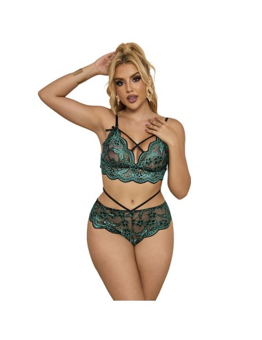 SUBBLIME - 954086 REGGISENO + SLIP PIZZO VERDE S/M