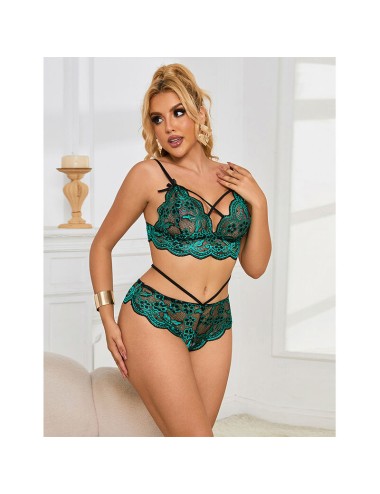 SUBBLIME - 954086 REGGISENO + SLIP PIZZO VERDE S/M