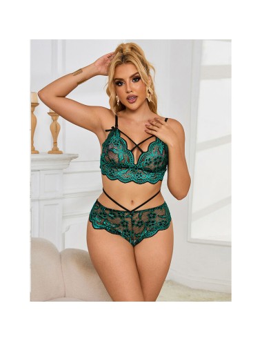 SUBBLIME - 954086 REGGISENO + SLIP PIZZO VERDE S/M