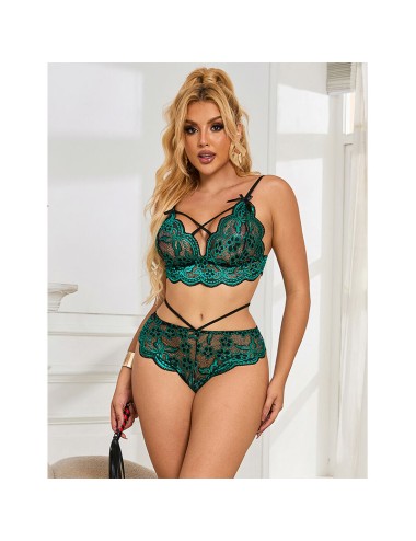SUBBLIME - 954086 REGGISENO + SLIP PIZZO VERDE S/M