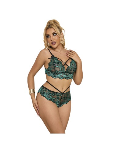 SUBBLIME - 954093 REGGISENO + SLIP PIZZO VERDE L/XL