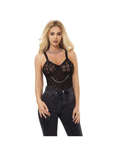 SUBBLIME - 9542277 BODY CON CATENE + CINTURA REGGICALZE NERO L/XL