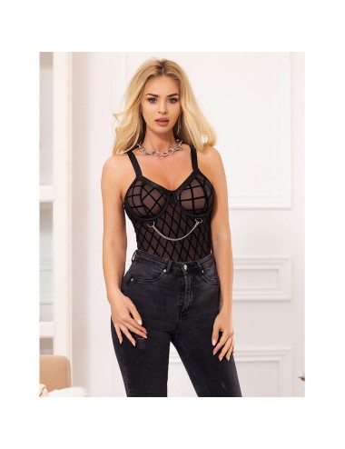 SUBBLIME - 9542277 BODY CON CATENE + CINTURA REGGICALZE NERO L/XL