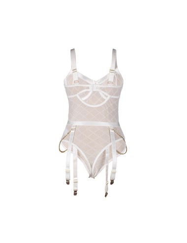 SUBBLIME - 954291 BODY CON CATENE + CINTURA GIACCHE BIANCO L/XL
