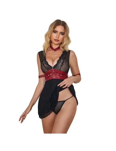 SUBBLIME - 954420 ABITO BONDAGE IN PIZZO NERO S/M