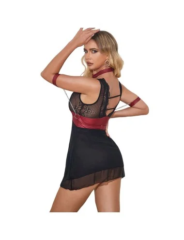 SUBBLIME - 954437 ABITO BONDAGE IN PIZZO NERO L/XL