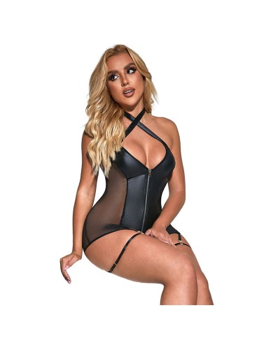 SUBBLIME - 954444 ABITO SEXY IN RETE PELLE NERO S/M