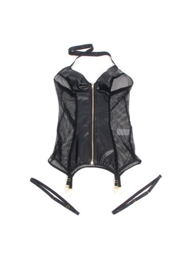 SUBBLIME - 954451 ABITO SEXY IN RETE PELLE NERO L/XL