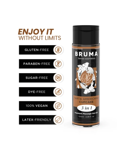 BRUMA - OLIO DA MASSAGGIO PREMIUM EFFETTO CALORE SAPORE CUPACKE 3 IN 1 - 100 ML