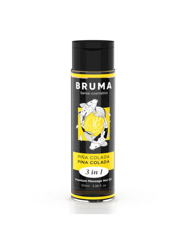BRUMA - OLIO DA MASSAGGIO PREMIUM EFFETTO CALORE SAPORE PINA COLADA 3 IN 1 - 100 ML