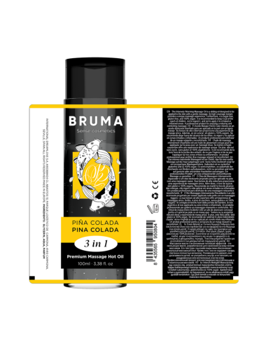 BRUMA - OLIO DA MASSAGGIO PREMIUM EFFETTO CALORE SAPORE PINA COLADA 3 IN 1 - 100 ML