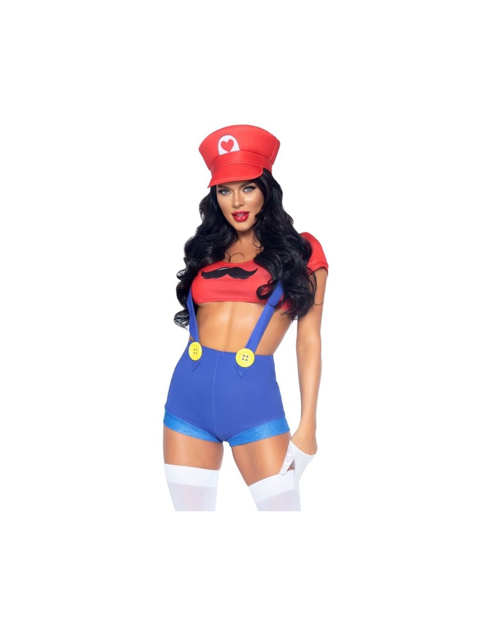 LEG AVENUE - COSTUME SEXY MARIO BROS ROSSO/BLU S LEG AVENUE - COSTUME SEXY MARIO BROS ROSSO/BLU S