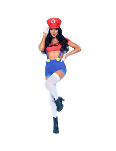 LEG AVENUE - COSTUME SEXY MARIO BROS ROSSO/BLU M