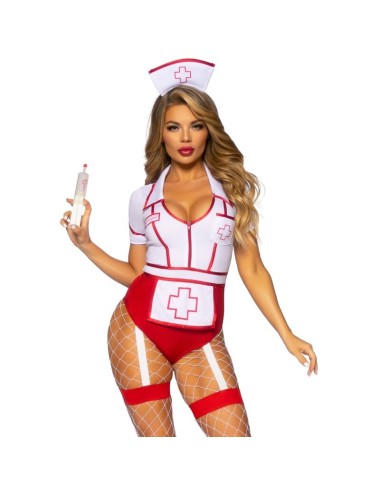 LEG AVENUE - COSTUME DA INFERMIERA SEXY ROSSO/BIANCO S