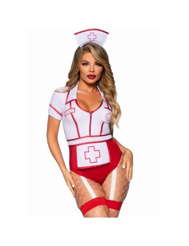 LEG AVENUE - COSTUME DA INFERMIERA SEXY ROSSO/BIANCO M
