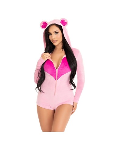 LEG AVENUE - BODY IN VELLUTO ORSETTO ROSA S