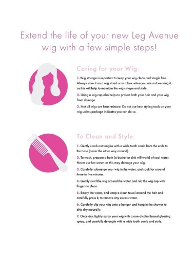 LEG AVENUE - PARRUCCA LUNGA LISCIA FRANGIA ROSA