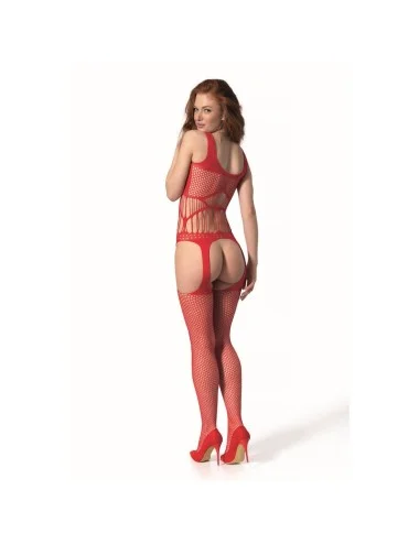 PASSION - BS 106 BODYSTOCKING ROSSO TAGLIA UNICA