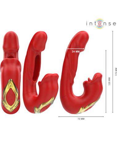 INTENSE - NATHY DOPPIO VIBRATORE CON STIMOLANTE MULTIFUNZIONE BOCCA ROSSO
