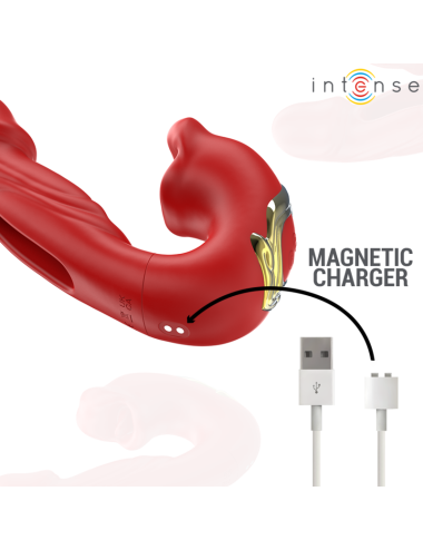 INTENSE - NATHY DOPPIO VIBRATORE CON STIMOLANTE MULTIFUNZIONE BOCCA ROSSO