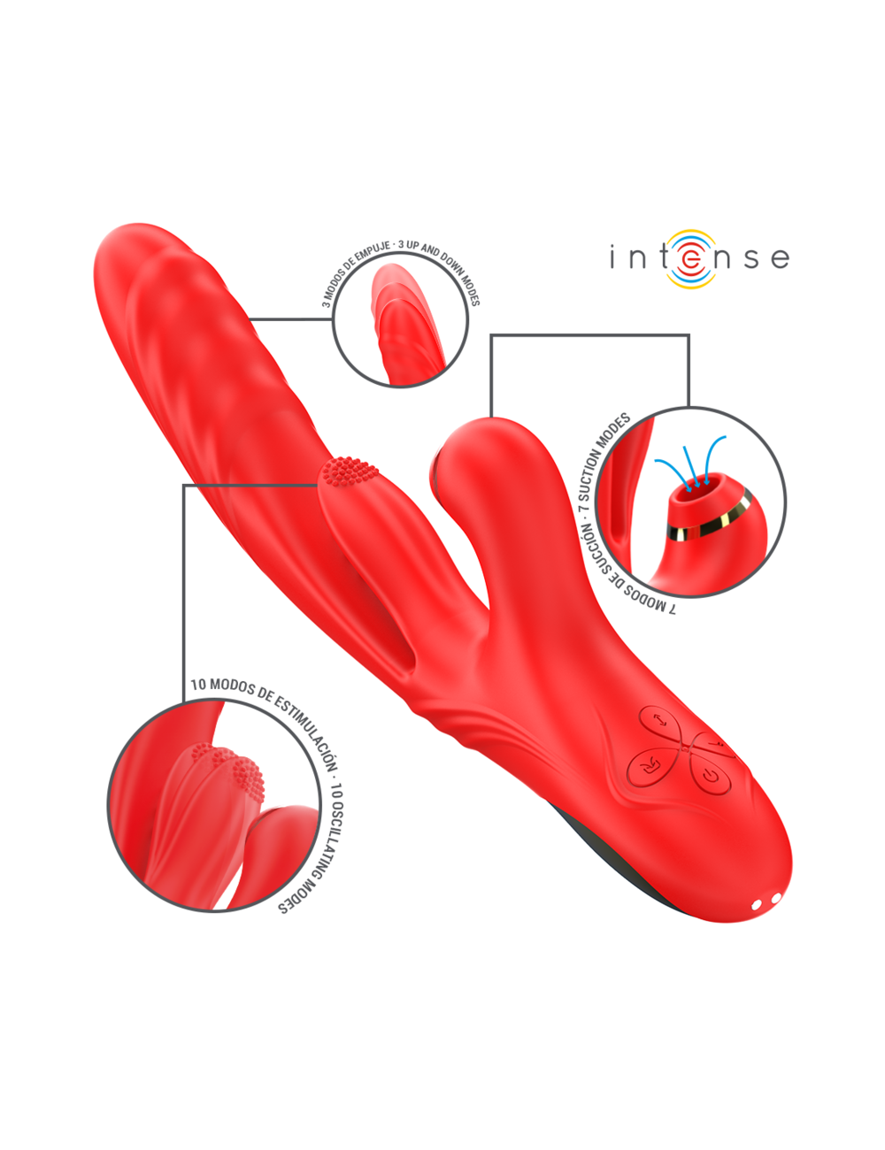 INTENSE - KAROL VIBRATORE MULTIFUNZIONE SPINTA & STIMOLAZIONE & ASPIRAZIONE ROSSO INTENSE - KAROL VIBRATORE MULTIFUNZIONE SPINTA & STIMOLAZIONE & ASPIRAZIONE ROSSO