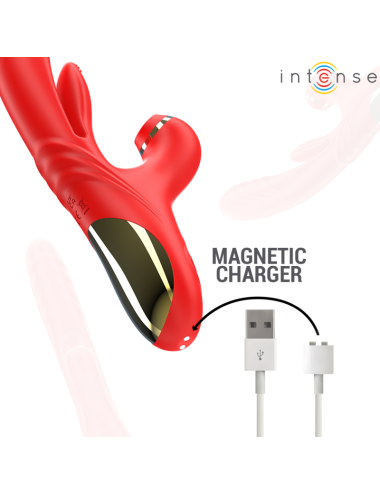 INTENSE - KAROL VIBRATORE MULTIFUNZIONE SPINTA & STIMOLAZIONE & ASPIRAZIONE ROSSO