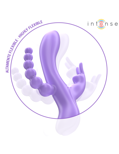 INTENSE - MIKO VIBRATORE TRIPLO CONIGLIO & STIMOLATORE & ANALE 7 VIBRAZIONI VIOLA