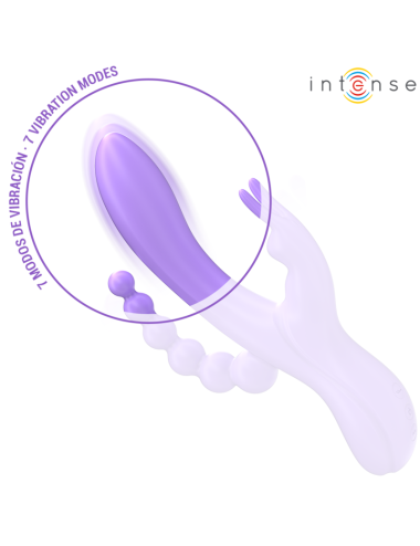 INTENSE - MIKO VIBRATORE TRIPLO CONIGLIO & STIMOLATORE & ANALE 7 VIBRAZIONI VIOLA