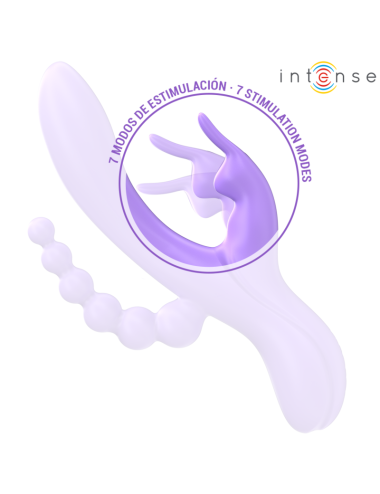 INTENSE - MIKO VIBRATORE TRIPLO CONIGLIO & STIMOLATORE & ANALE 7 VIBRAZIONI VIOLA