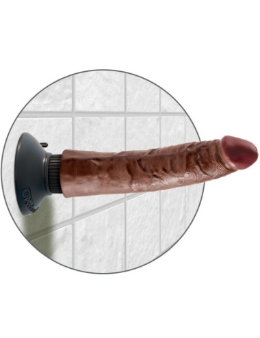 KING COCK - CAZZO VIBRANTE MARRONE 17,78 CM