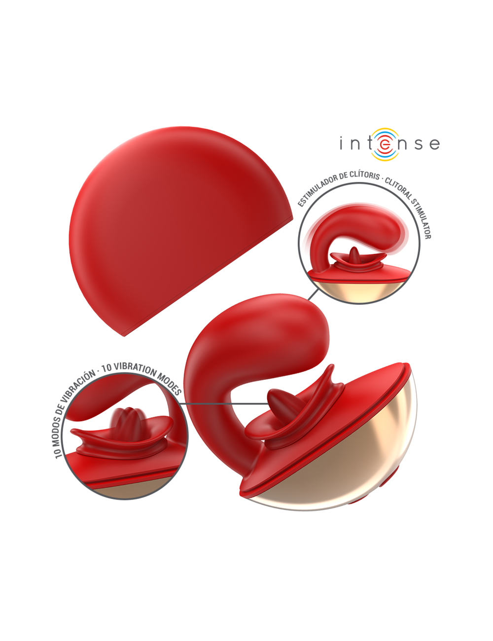 INTENSE - VIBRATORE E STIMOLATORE MARIAH A FORMA DI U 10 VIBRAZIONI ROSSO