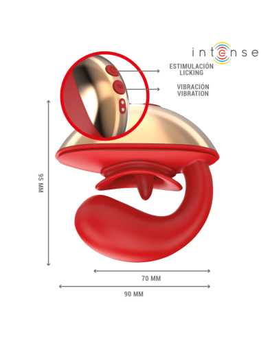 INTENSE - VIBRATORE E STIMOLATORE MARIAH A FORMA DI U 10 VIBRAZIONI ROSSO