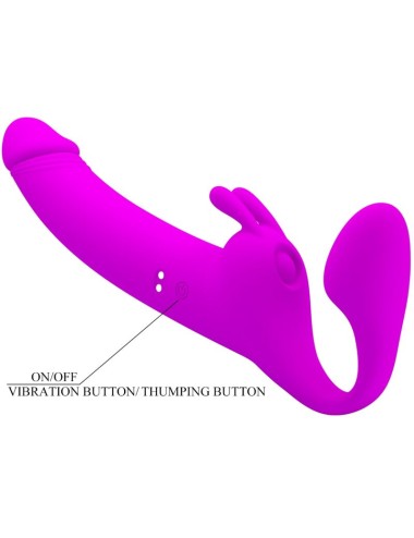 PRETTY LOVE - ZANINI STRAPLESS STRAP-ON 10 VIBRAZIONI VIOLA