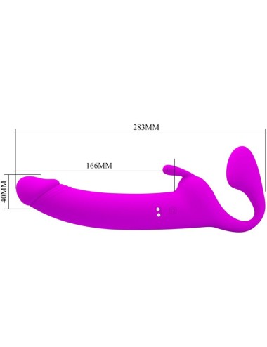 PRETTY LOVE - ZANINI STRAPLESS STRAP-ON 10 VIBRAZIONI VIOLA
