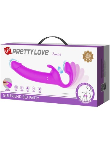 PRETTY LOVE - ZANINI STRAPLESS STRAP-ON 10 VIBRAZIONI VIOLA