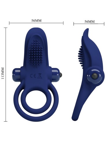 PRETTY LOVE - BRONSON ANELLO DOPPIO CON VIBRAZIONE BLU