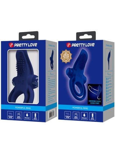 PRETTY LOVE - BRONSON ANELLO DOPPIO CON VIBRAZIONE BLU