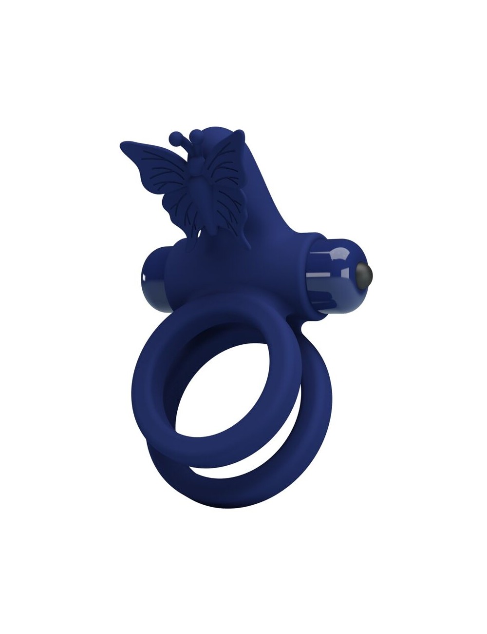 PRETTY LOVE - JAMELE DOPPIO ANELLO CON VIBRAZIONE E STIMOLATORE FARFALLA BLU