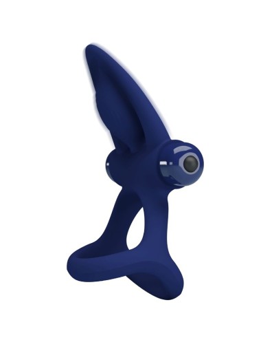PRETTY LOVE - MAT DOPPIO ANELLO CON VIBRAZIONE E STIMOLATORE BLU