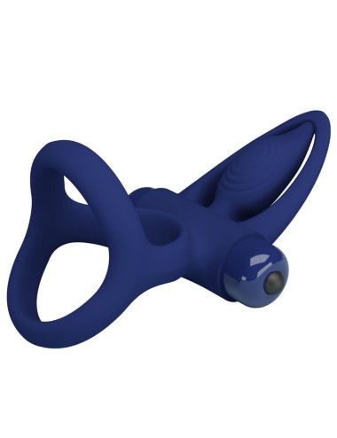 PRETTY LOVE - MAT DOPPIO ANELLO CON VIBRAZIONE E STIMOLATORE BLU