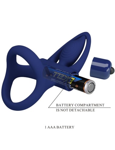 PRETTY LOVE - MAT DOPPIO ANELLO CON VIBRAZIONE E STIMOLATORE BLU