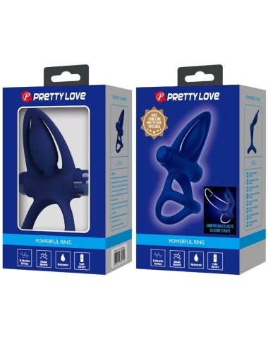PRETTY LOVE - MAT DOPPIO ANELLO CON VIBRAZIONE E STIMOLATORE BLU