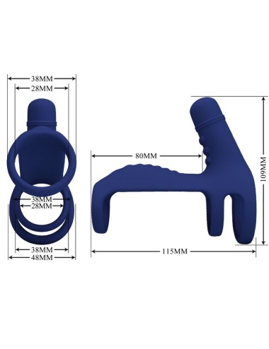 PRETTY LOVE - ANELLO VIBRANTE ELISH CON ESTENSIONE BLU